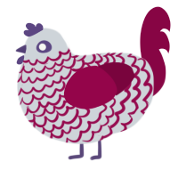 A mist and maroon chicken with a lace pattern