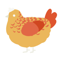 A honey and vermilion chicken with a half-lace pattern
