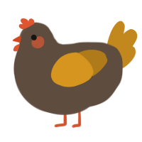 A bark and ochre chicken