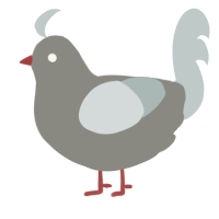 A ash and silver chicken