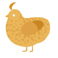 A honey and orange chicken with a speckle pattern