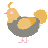 A ash and honey chicken with a head pattern