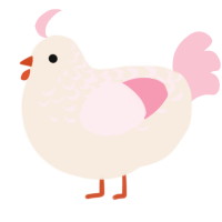 A cream and rose chicken with a half-lace pattern