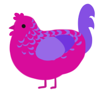 (unnamed), a fuchsia and blurple chicken with a half-lace pattern