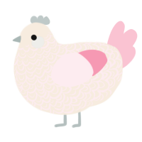 A cream and rose chicken with a double-lace pattern
