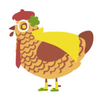 A honey and russet chicken with a lace pattern