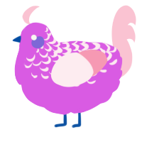 A orchid and rose chicken with a half-lace pattern