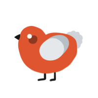 A vermilion and mist chicken