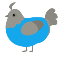 A sky and ash chicken with a head pattern