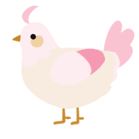 A cream and rose chicken with a head pattern