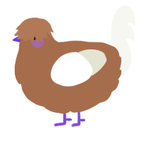 A brown and white chicken