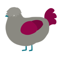 A ash and maroon chicken