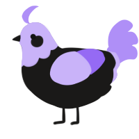 A sable and lilac chicken with a head pattern