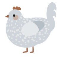 A mist chicken with a speckle pattern