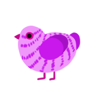 Pretty, a lavender and amethyst chicken with a bar pattern