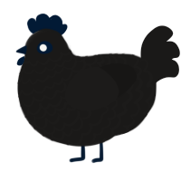 A sable chicken with a lace pattern