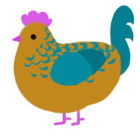 A ochre and sea chicken with a half-lace pattern