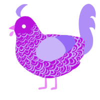 A amethyst and lilac chicken with a double-lace pattern