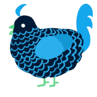 A tumblr and sky chicken with a lace pattern