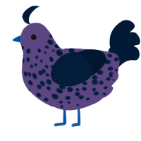 A overcast and tumblr chicken with a speckle pattern