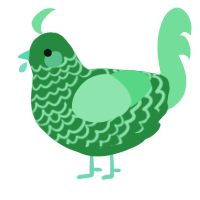 A viridian and spring chicken with a lace pattern