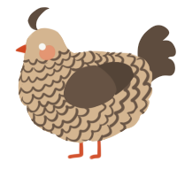 A beige and bark chicken with a lace pattern