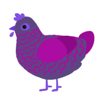 A overcast and plum chicken with a lace pattern