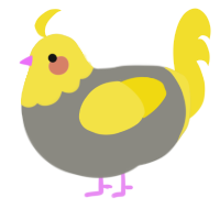 A ash and yellow chicken with a head pattern