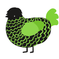 A sable and grass chicken with a lace pattern