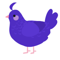 A indigo chicken with a half-lace pattern