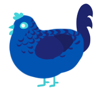 (unnamed), a ultramarine and navy chicken with a half-lace pattern