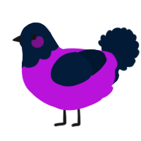 A amethyst and tumblr chicken with a head pattern