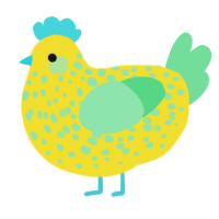 Lemon Slushie, a yellow and spring chicken with a speckle pattern