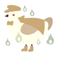 A white and ash chicken