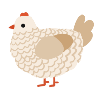 A cream and beige chicken with a lace pattern