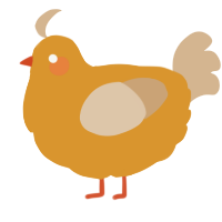 A orange and beige chicken