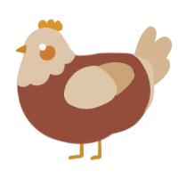 A russet and beige chicken with a head pattern