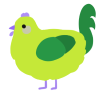 A lime and viridian chicken