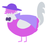 A orchid and mist chicken with a head pattern