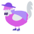 A orchid and mist chicken with a head pattern