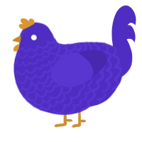 A indigo chicken with a lace pattern
