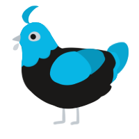 A sable and cerulean chicken with a head pattern
