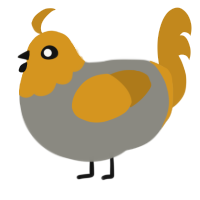A ash and ochre chicken with a head pattern