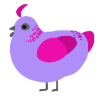 A lilac and fuchsia chicken with a neck-band pattern