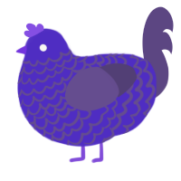 A indigo and overcast chicken with a lace pattern