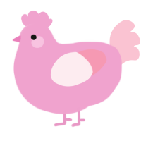 A pink and rose chicken