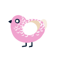 (unnamed), a pink and cream chicken with a half-lace pattern