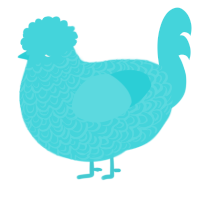 A aqua chicken with a double-lace pattern