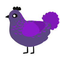 A overcast and violet chicken with a half-lace pattern