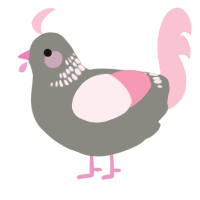 A ash and rose chicken with a neck-band pattern